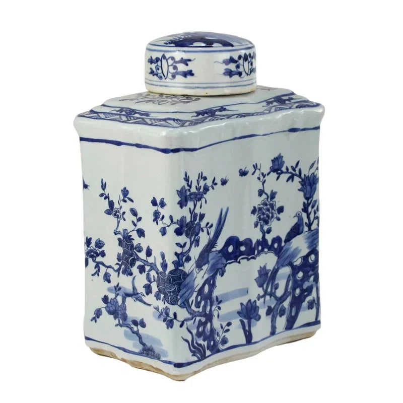 Scalloped Pheasant Floral Tea Jar - The Mayfair Hall
