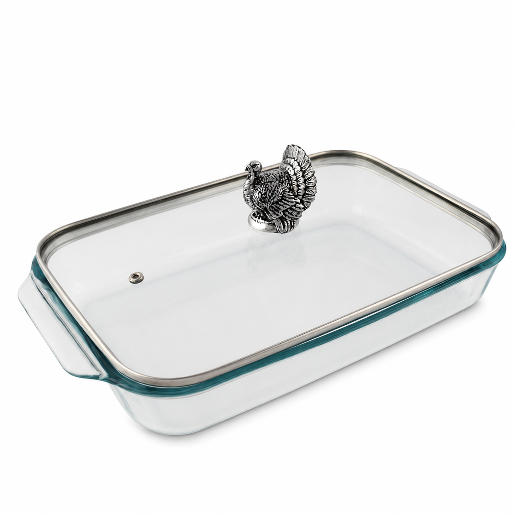 Turkey Lid with Pyrex 3 quart Baking Dish