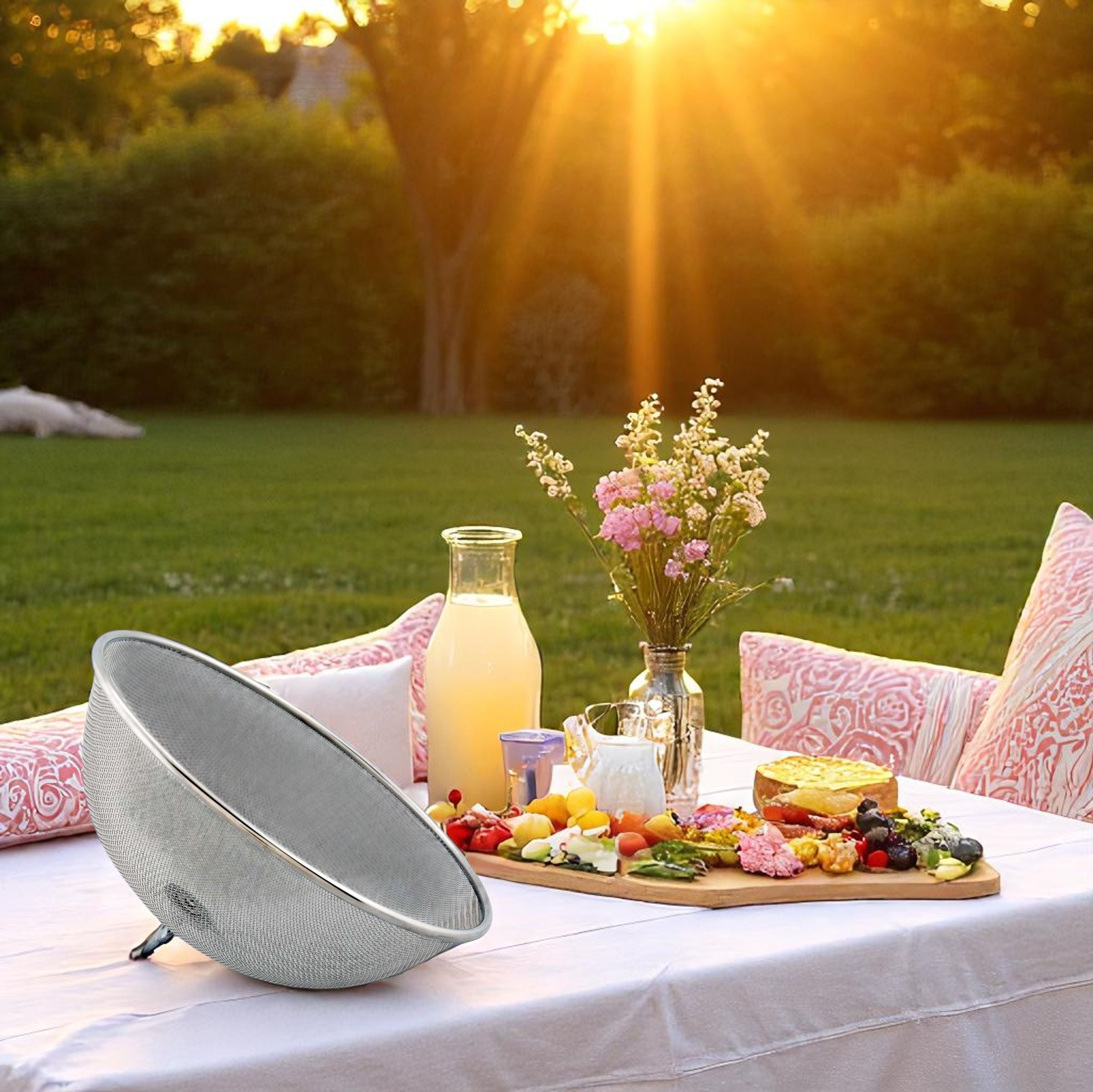 Fleur de Lis Stainless Mesh Picnic Cover