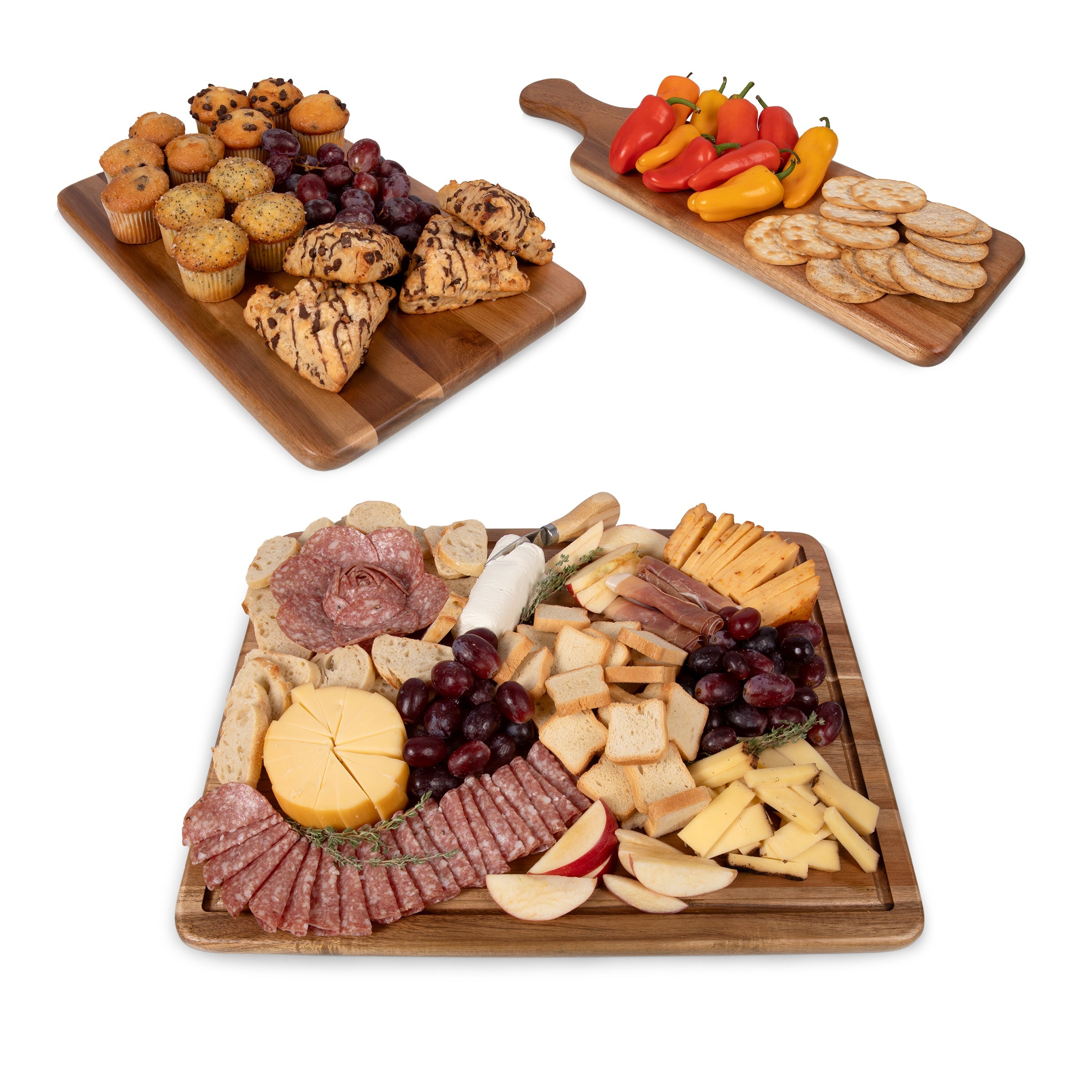 Acacia Wood Charcuterie Board (Set of 3)