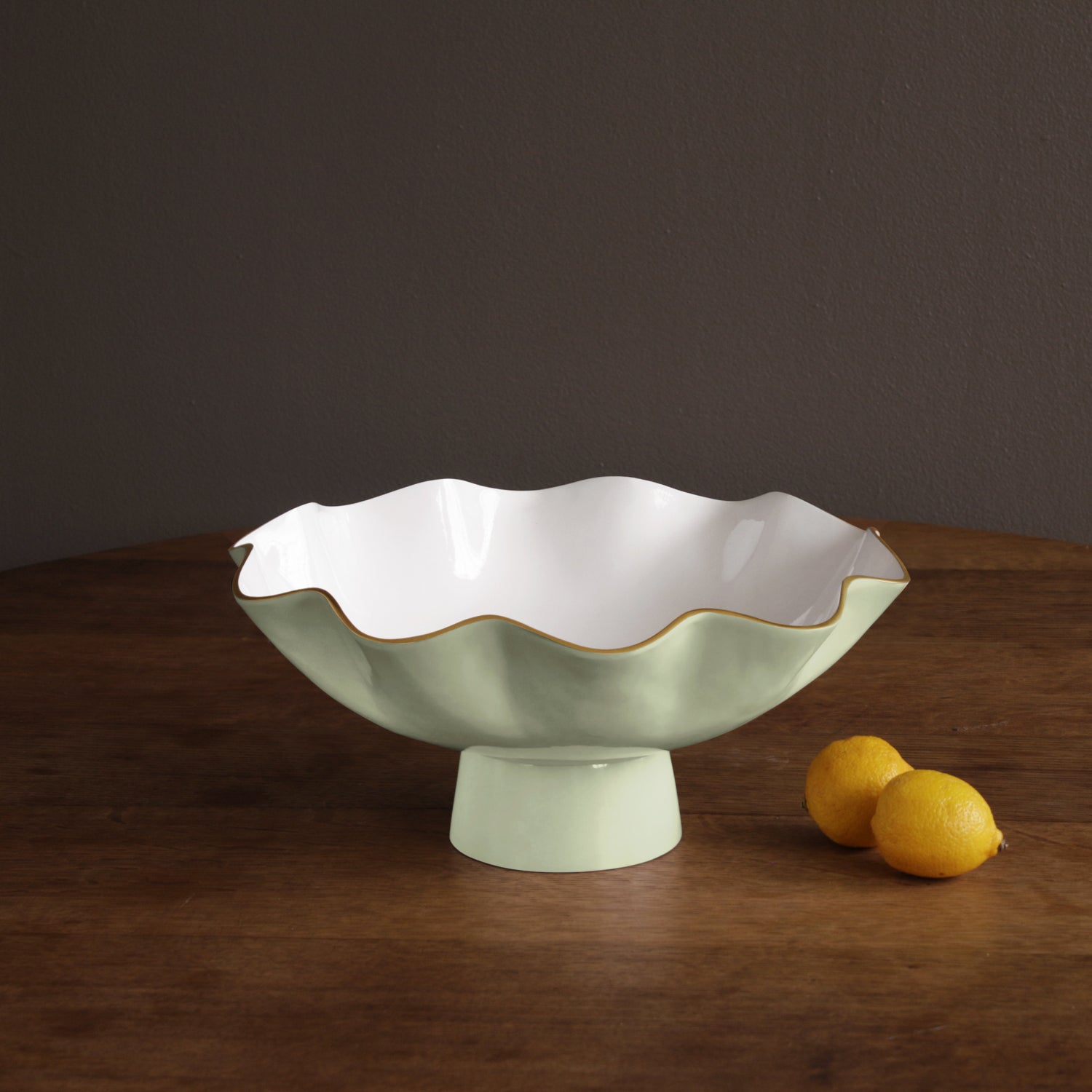 ENCANTO Carola Large Pedestal (Pistachio and White)