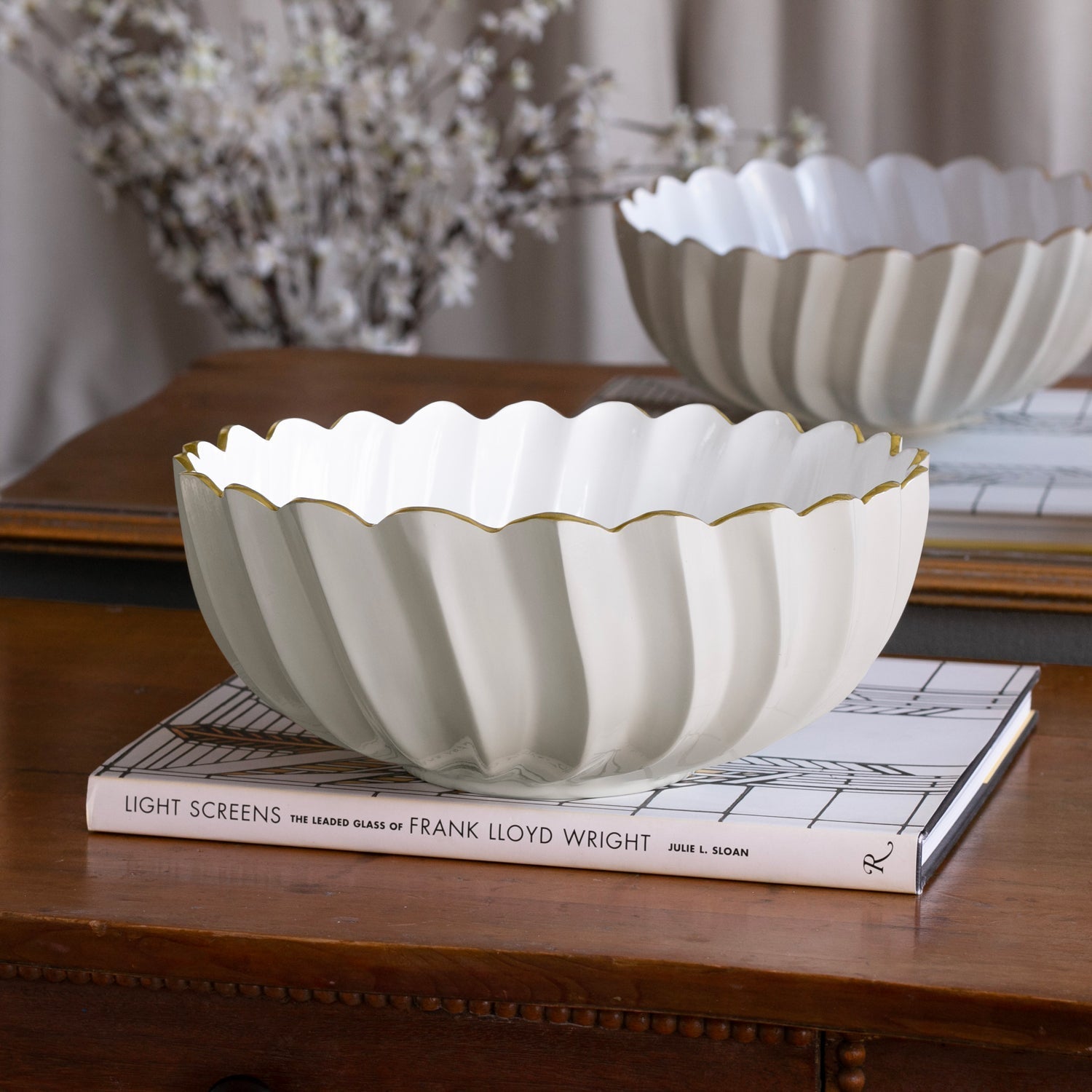 ENCANTO Orlando Medium Bowl (Cream and White)