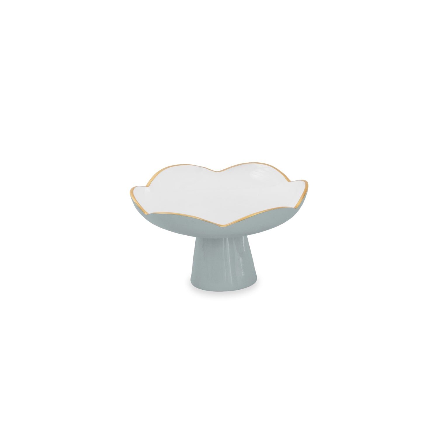 ENCANTO Amelia Small Pedestal Slate and White
