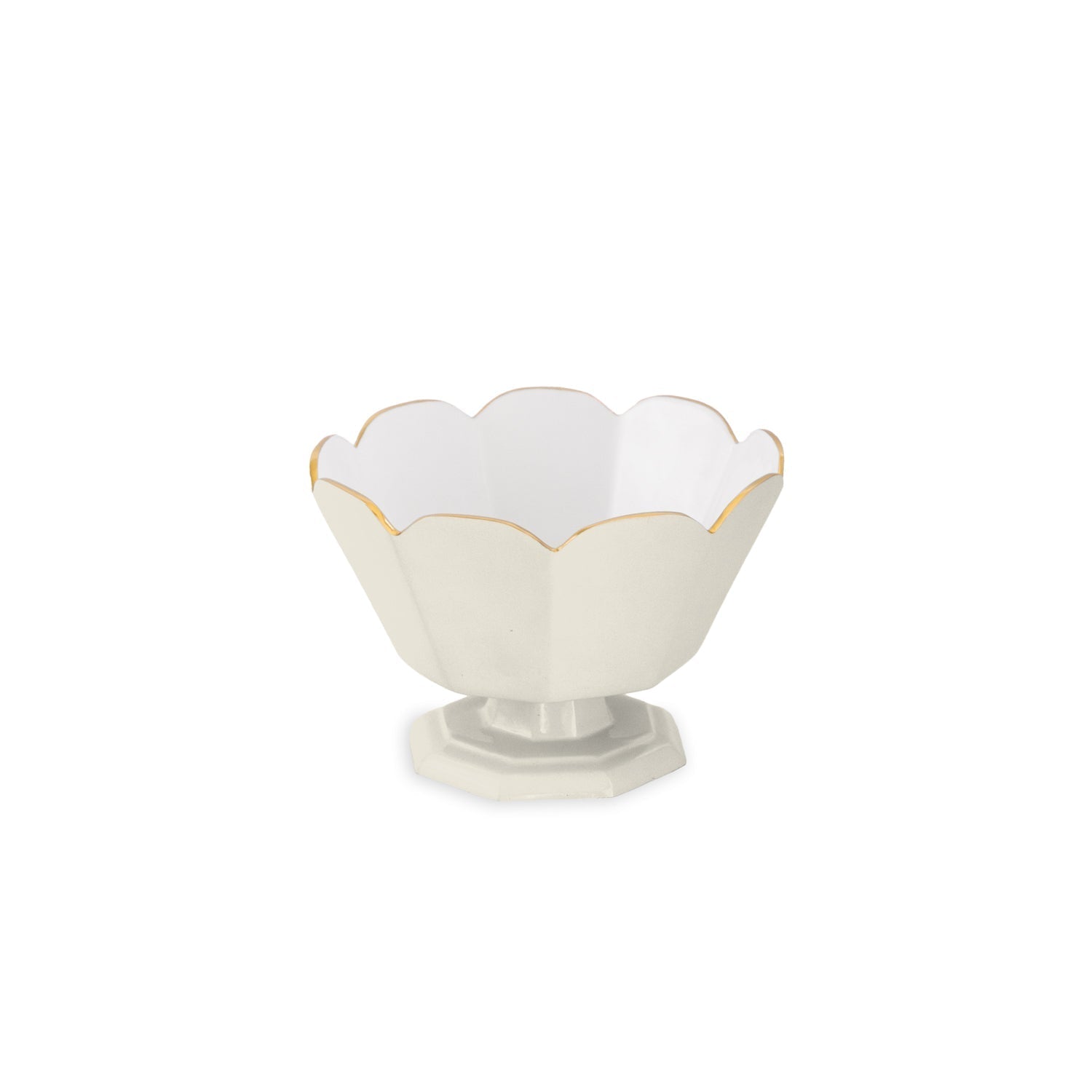 ENCANTO Vintage Faceted Pedestal Cream and White