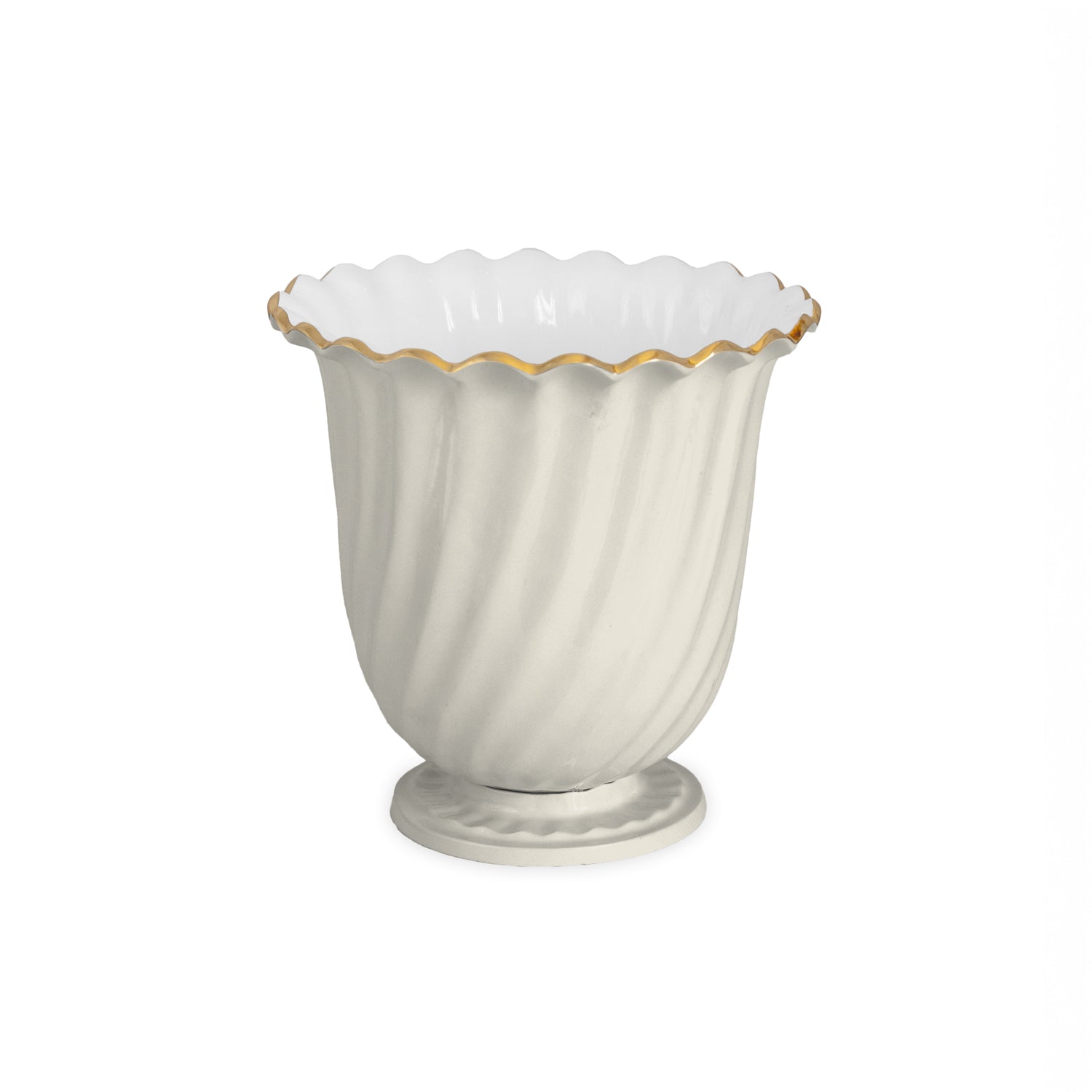 ENCANTO Swirl Vintage Ice Bucket Cream and White