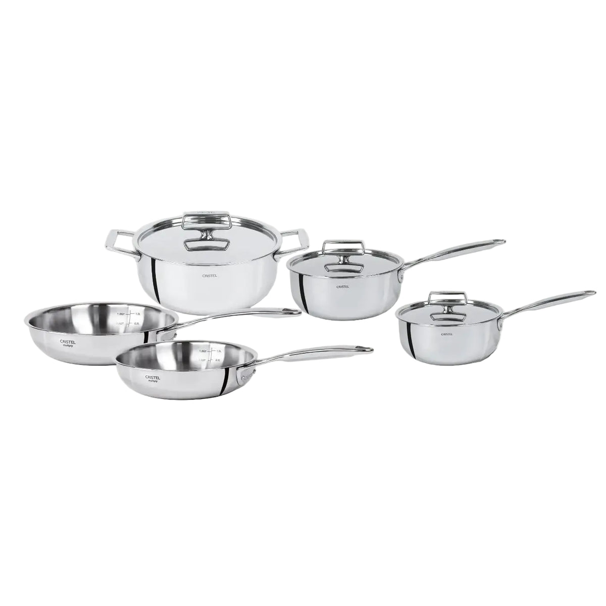 Castel'Pro Ultraply Stainless Steel Cookware Set by Cristel — 8 Pieces