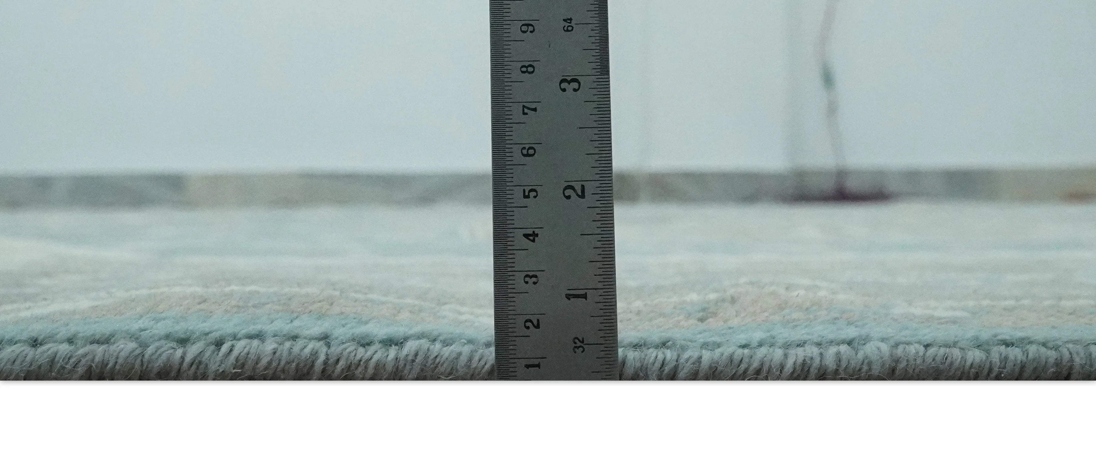 Custom Made Hand Knotted Blue, Ivory, Camel and Gray Traditional Heriz wool rug