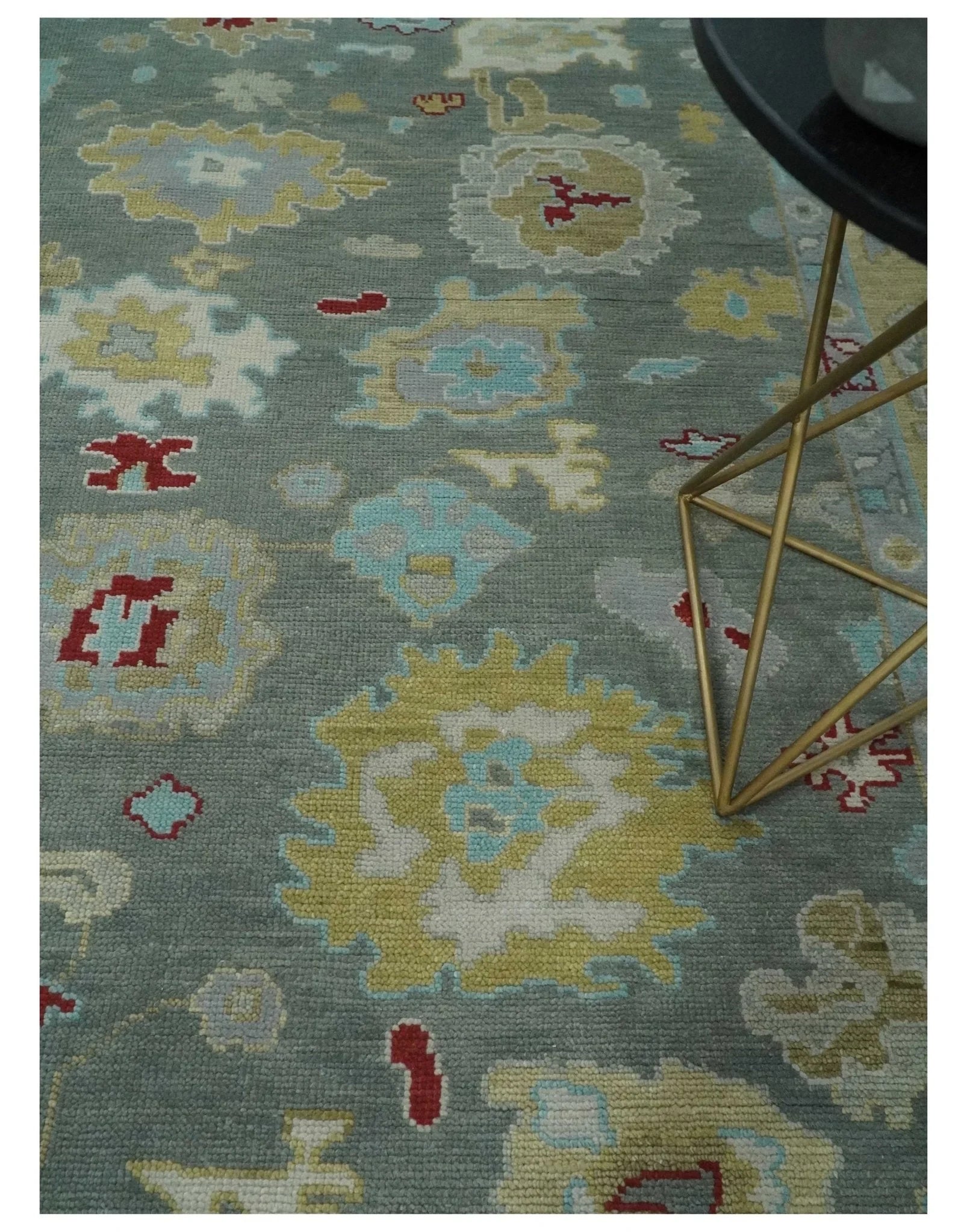 8x10, 9x12, 10x14 and 12x15 Hand Knotted Silver and Beige Traditional Persian Oushak Wool Rug | NT18 - The Rug Decor