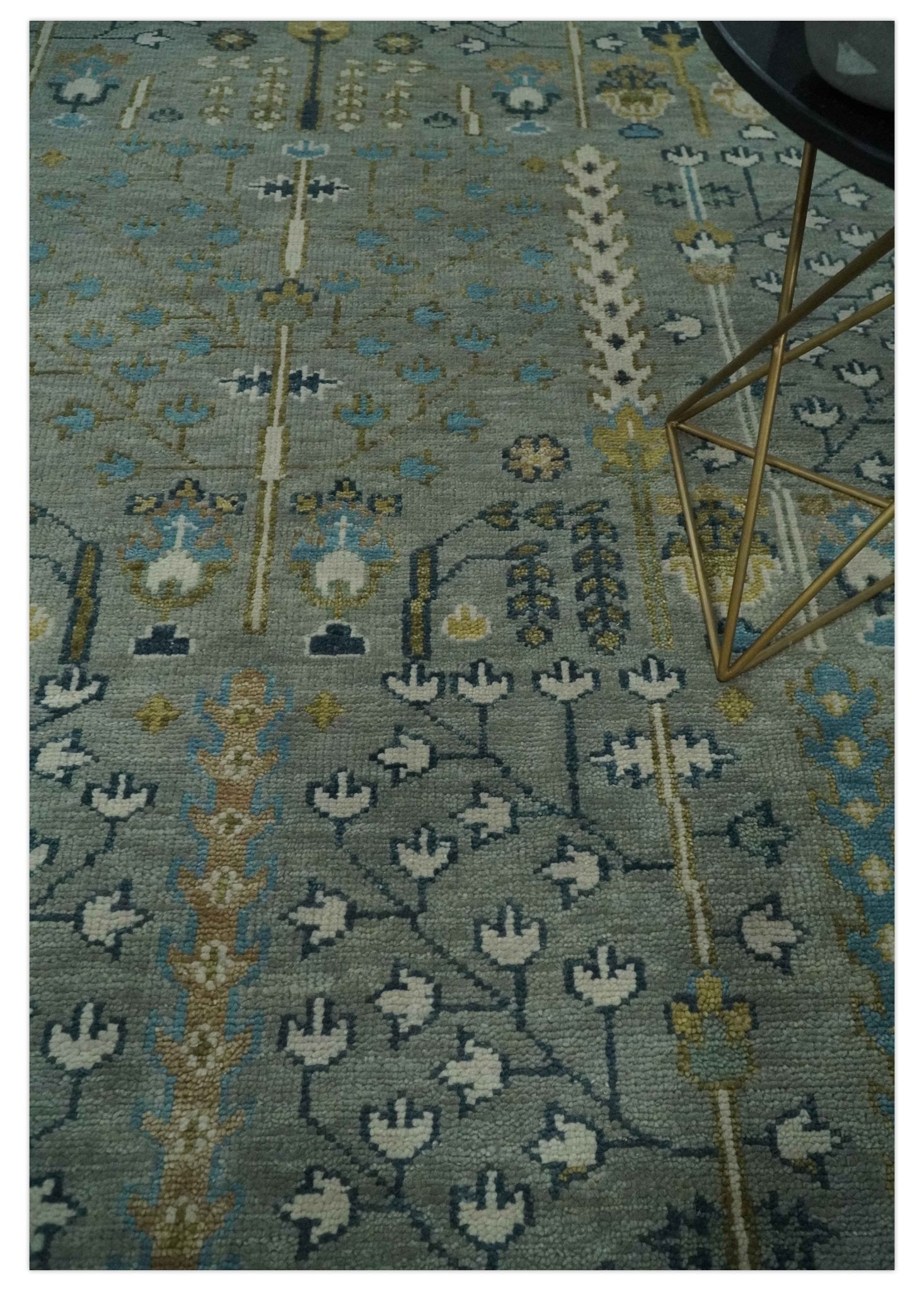 8x10, 9x12, 10x14 and 12x15 Hand Knotted Silver, Ivory and Beige Traditional Persian Vintage Wool Rug | TRDCP1372 - The Rug Decor