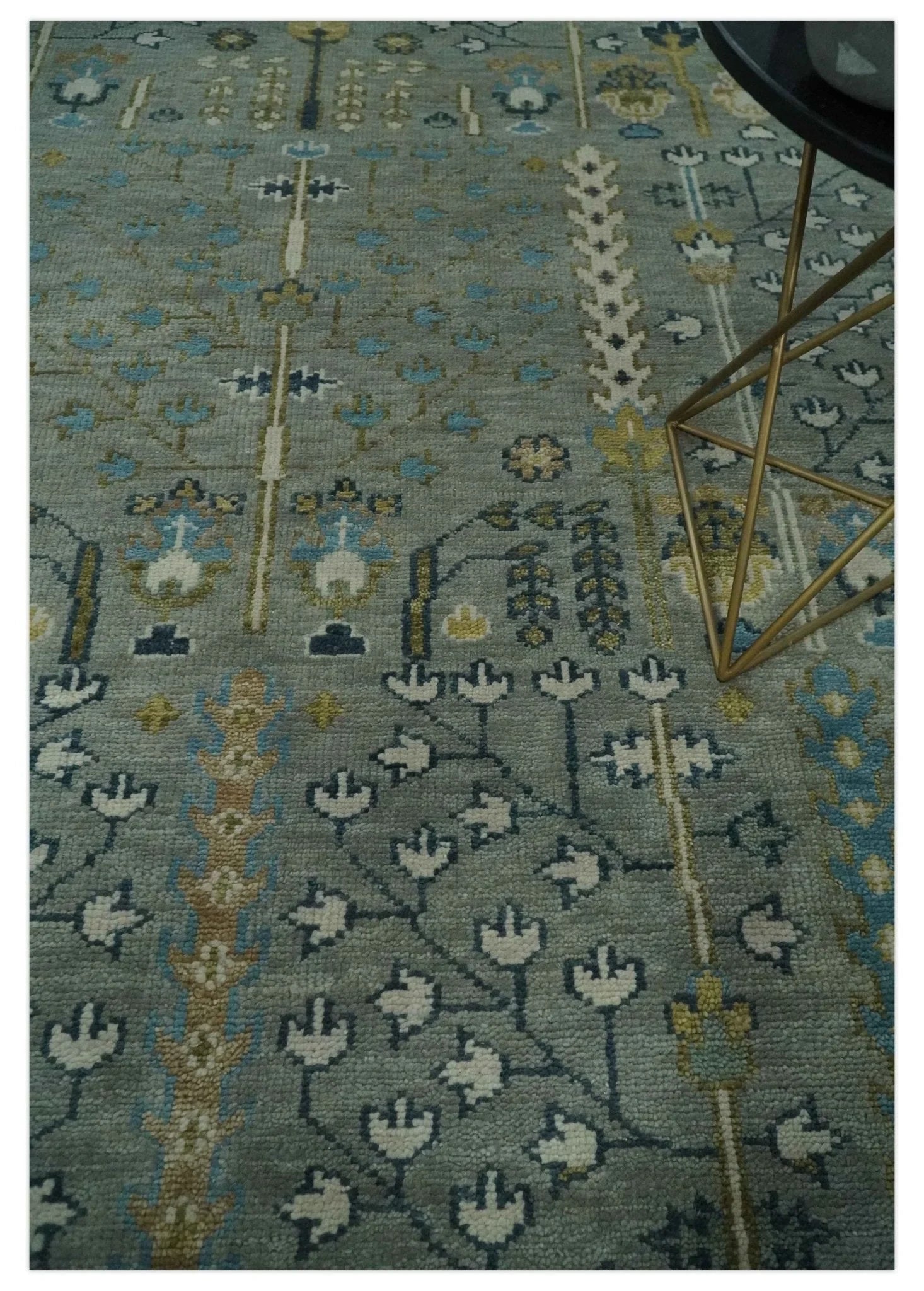 8x10, 9x12, 10x14 and 12x15 Hand Knotted Silver, Ivory and Beige Traditional Persian Vintage Wool Rug | TRDCP1372 - The Rug Decor