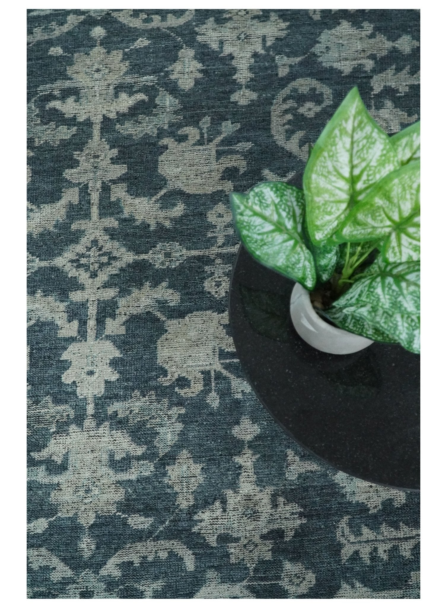 8x10 Beige and Charcoal Traditional Persian Hand Knotted Antique Wool Area Rug | TRD2367 - The Rug Decor