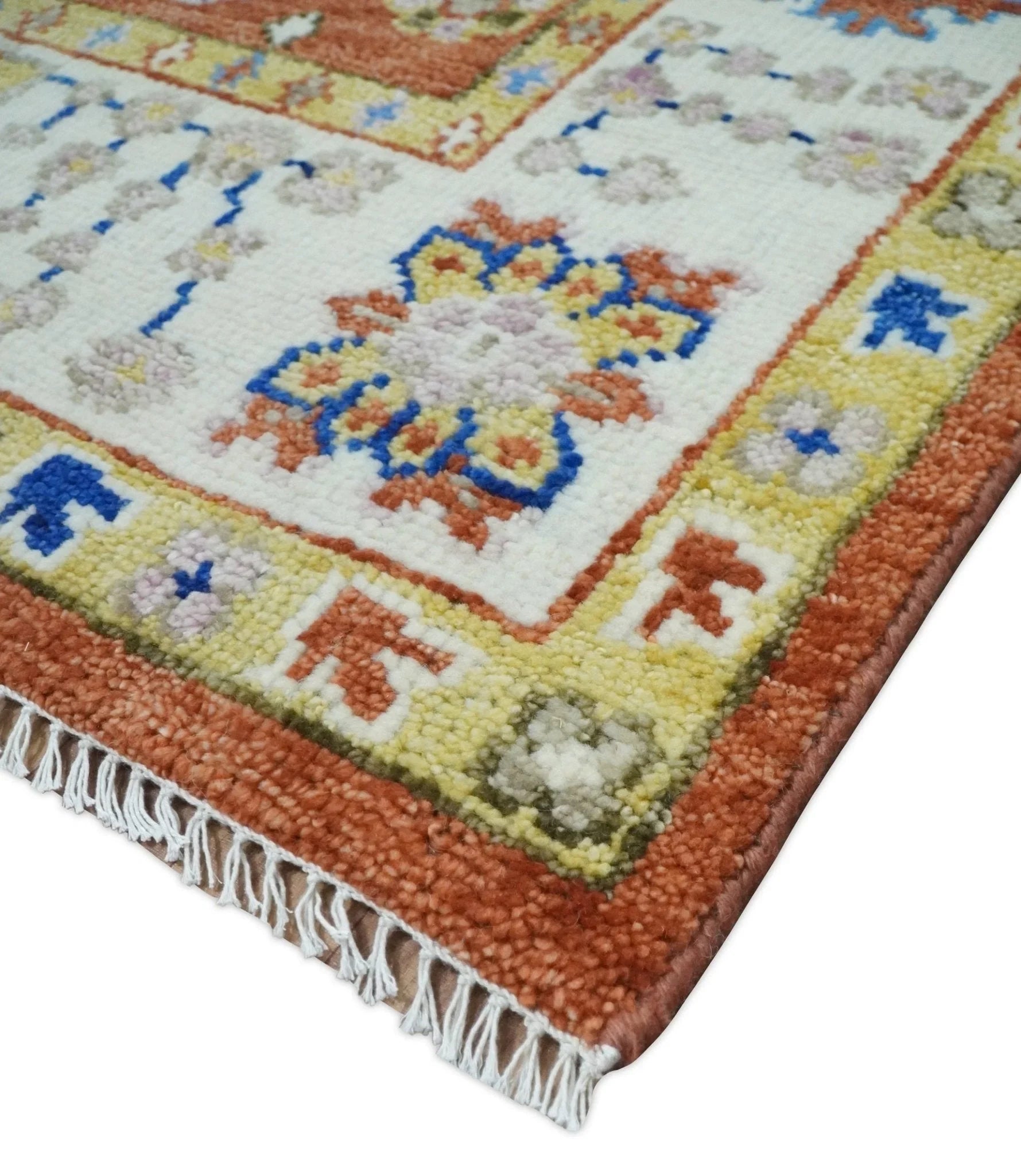 8x10 Hand Knotted Rust and Ivory Traditional Vintage Persian Style Antique Wool Rug | TRDCP752810 - The Rug Decor