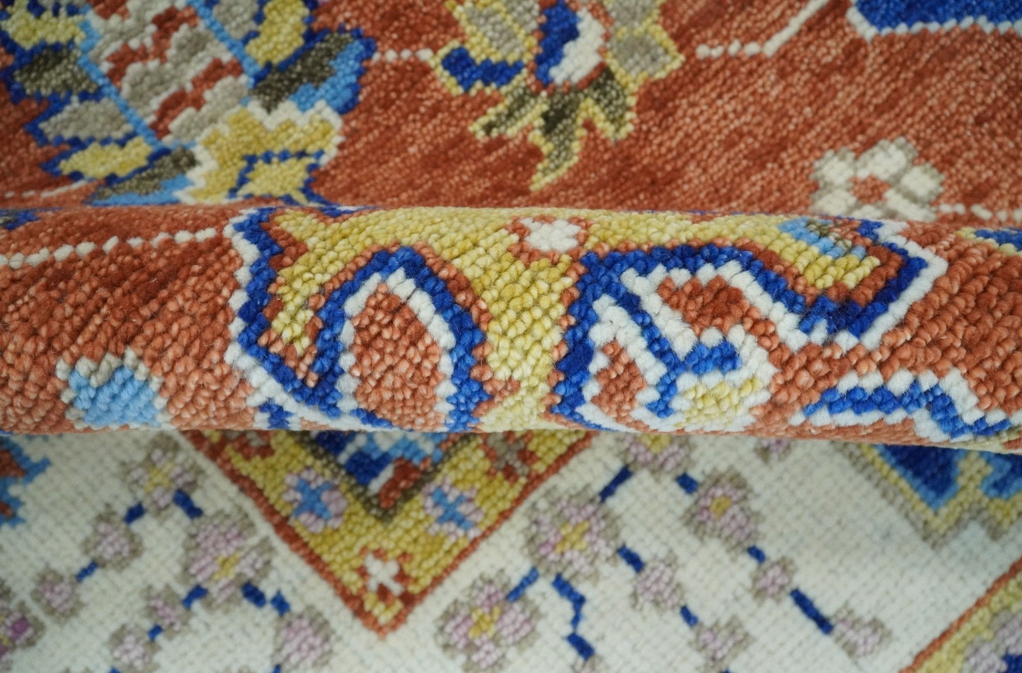 8x10 Hand Knotted Rust and Ivory Traditional Vintage Persian Style Antique Wool Rug | TRDCP752810 - The Rug Decor