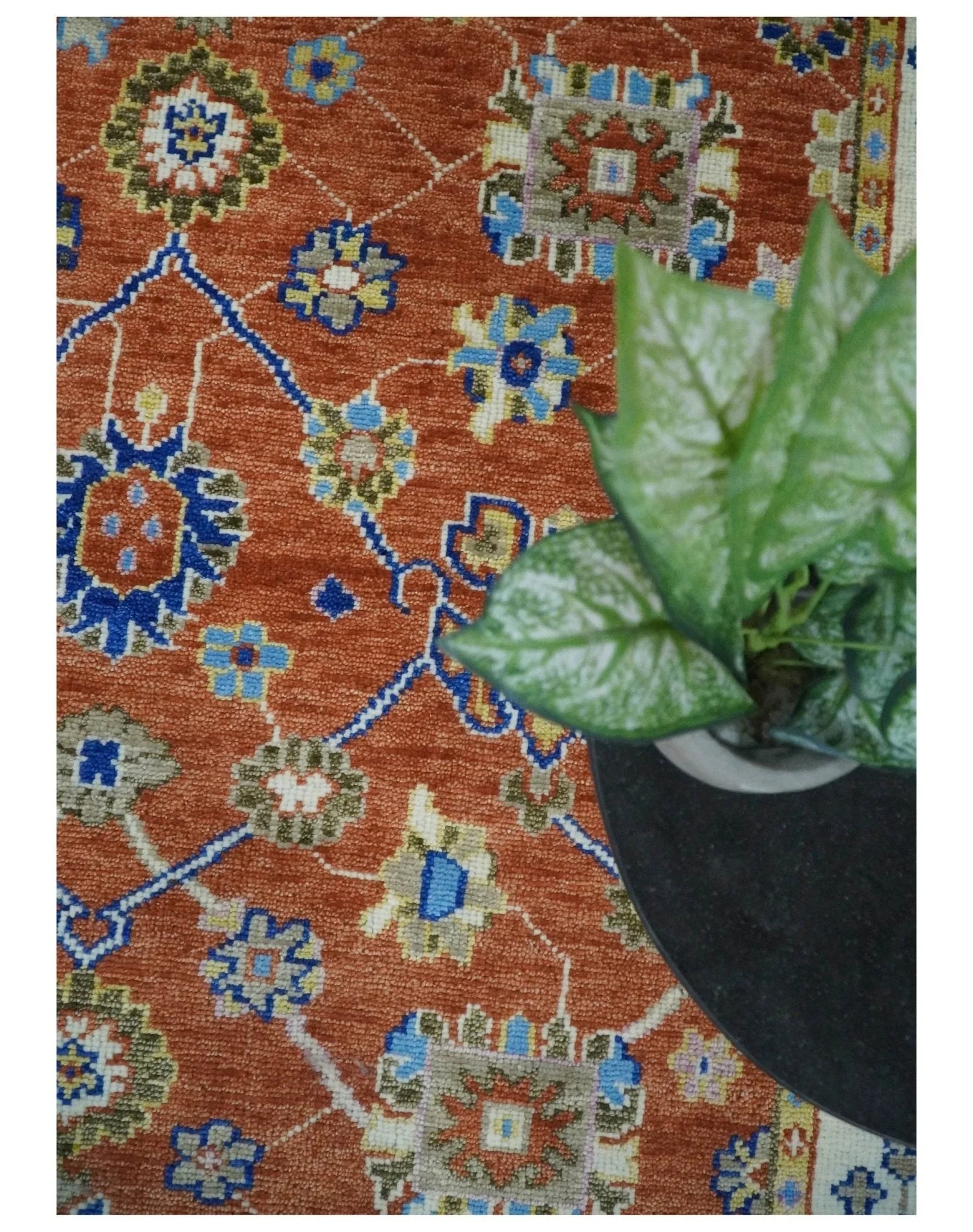 8x10 Hand Knotted Rust and Ivory Traditional Vintage Persian Style Antique Wool Rug | TRDCP752810 - The Rug Decor