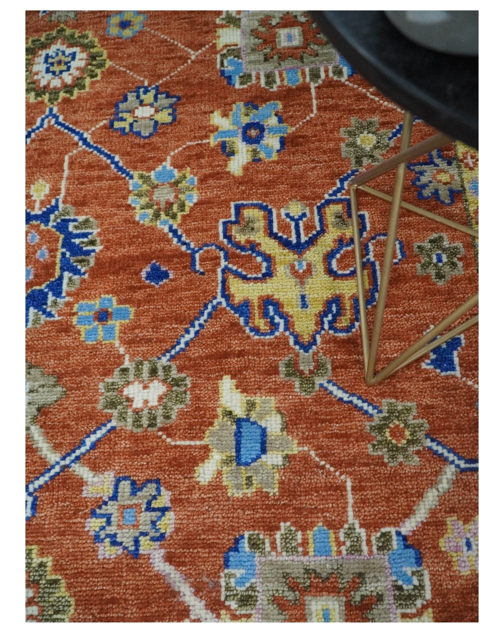 8x10 Hand Knotted Rust and Ivory Traditional Vintage Persian Style Antique Wool Rug | TRDCP752810 - The Rug Decor