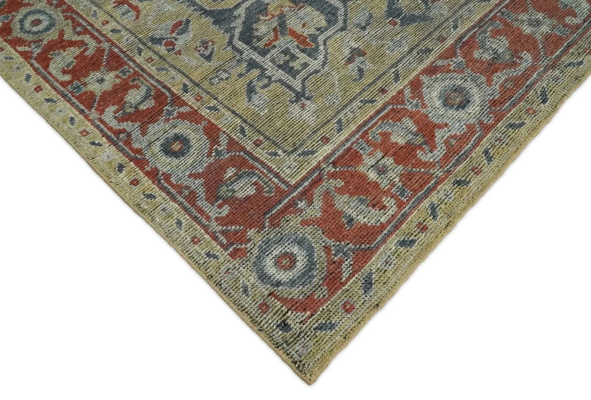 8x10 Hand Knotted Serapi Silver and Rust Traditional Antique Area Rug | TRD2401 - The Rug Decor