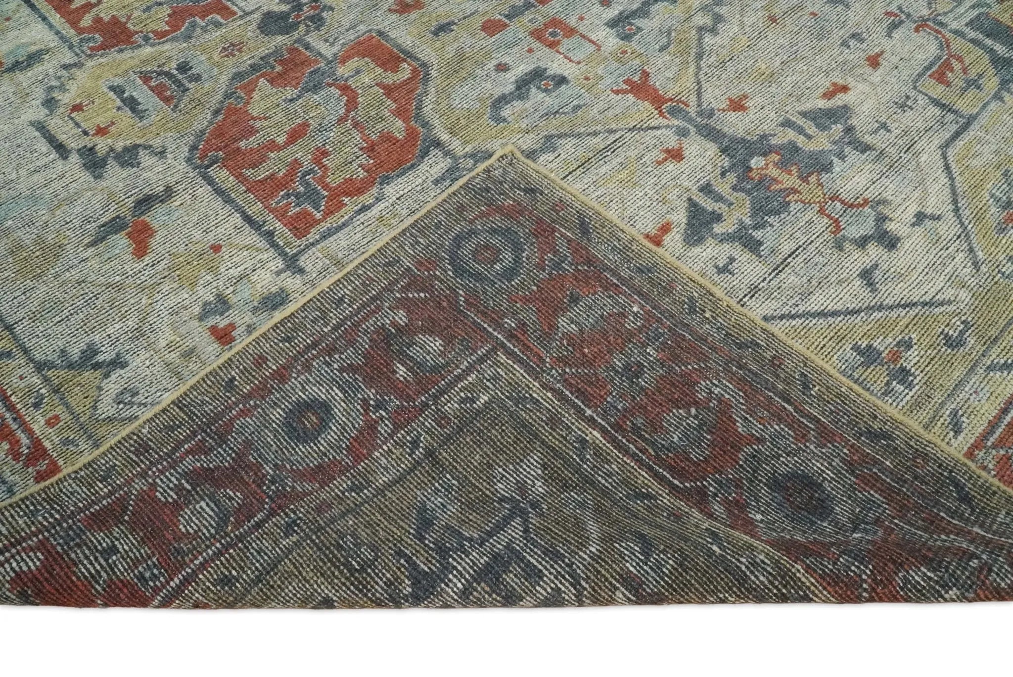 8x10 Hand Knotted Serapi Silver and Rust Traditional Antique Area Rug | TRD2401 - The Rug Decor