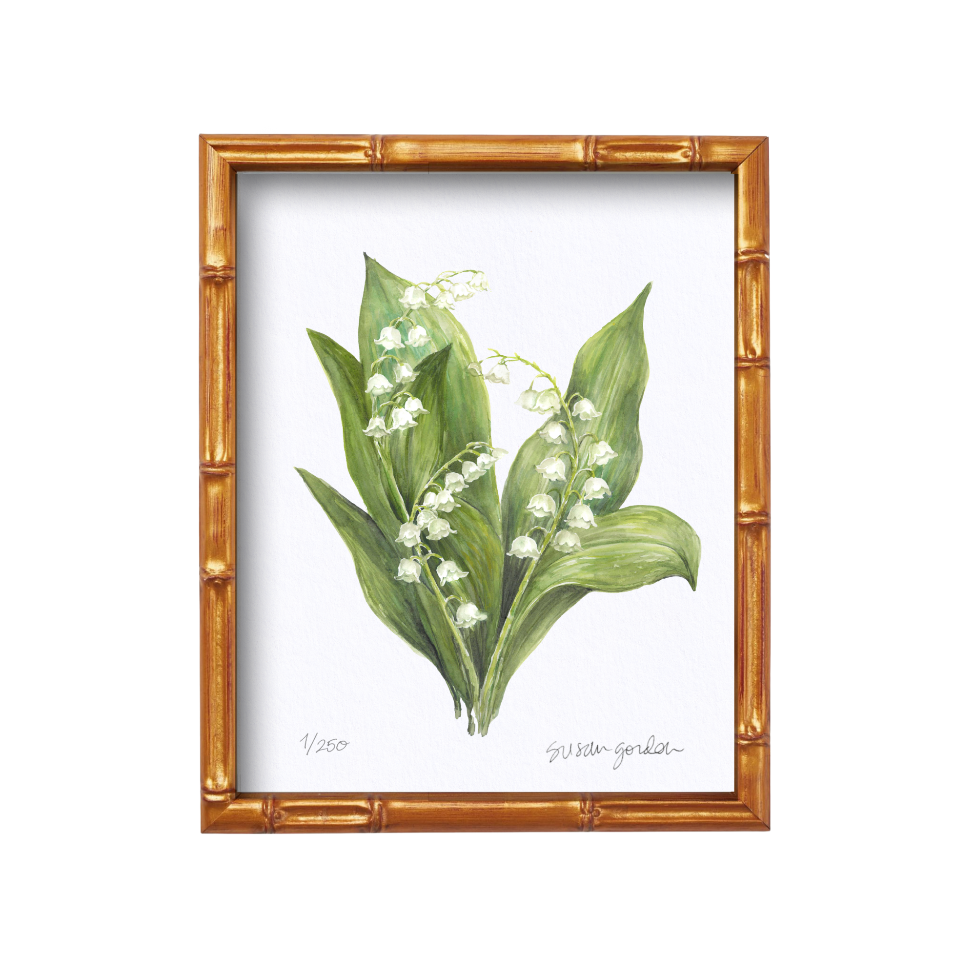 8x10 Framed Lily of the Valley Archival Prints By Susan Gordon