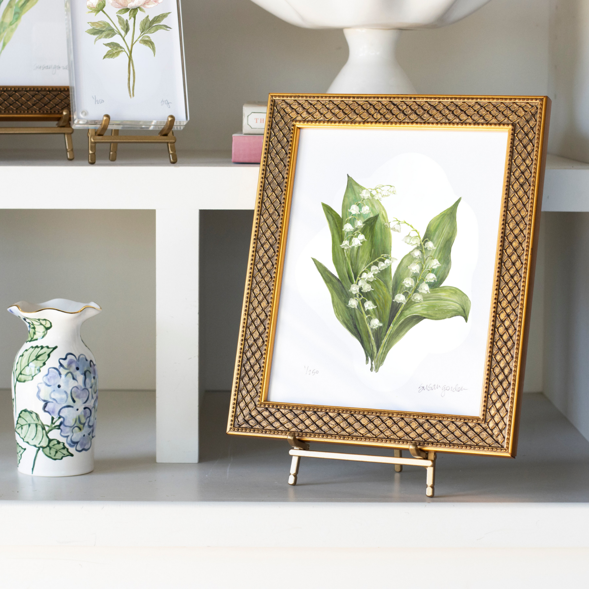 8x10 Framed Lily of the Valley Archival Prints By Susan Gordon
