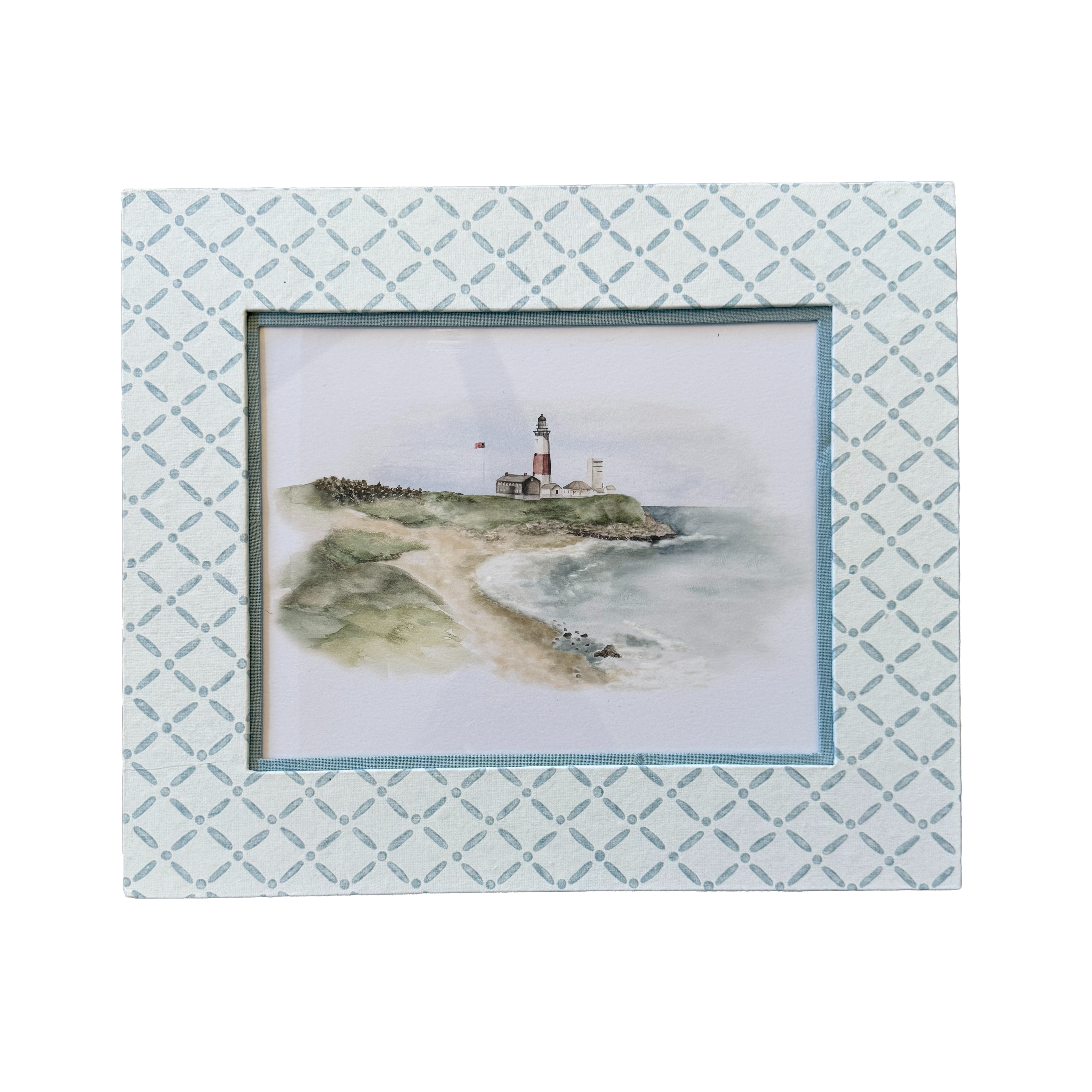 Block Printed Picture Frame – Croix Blue - 8x10