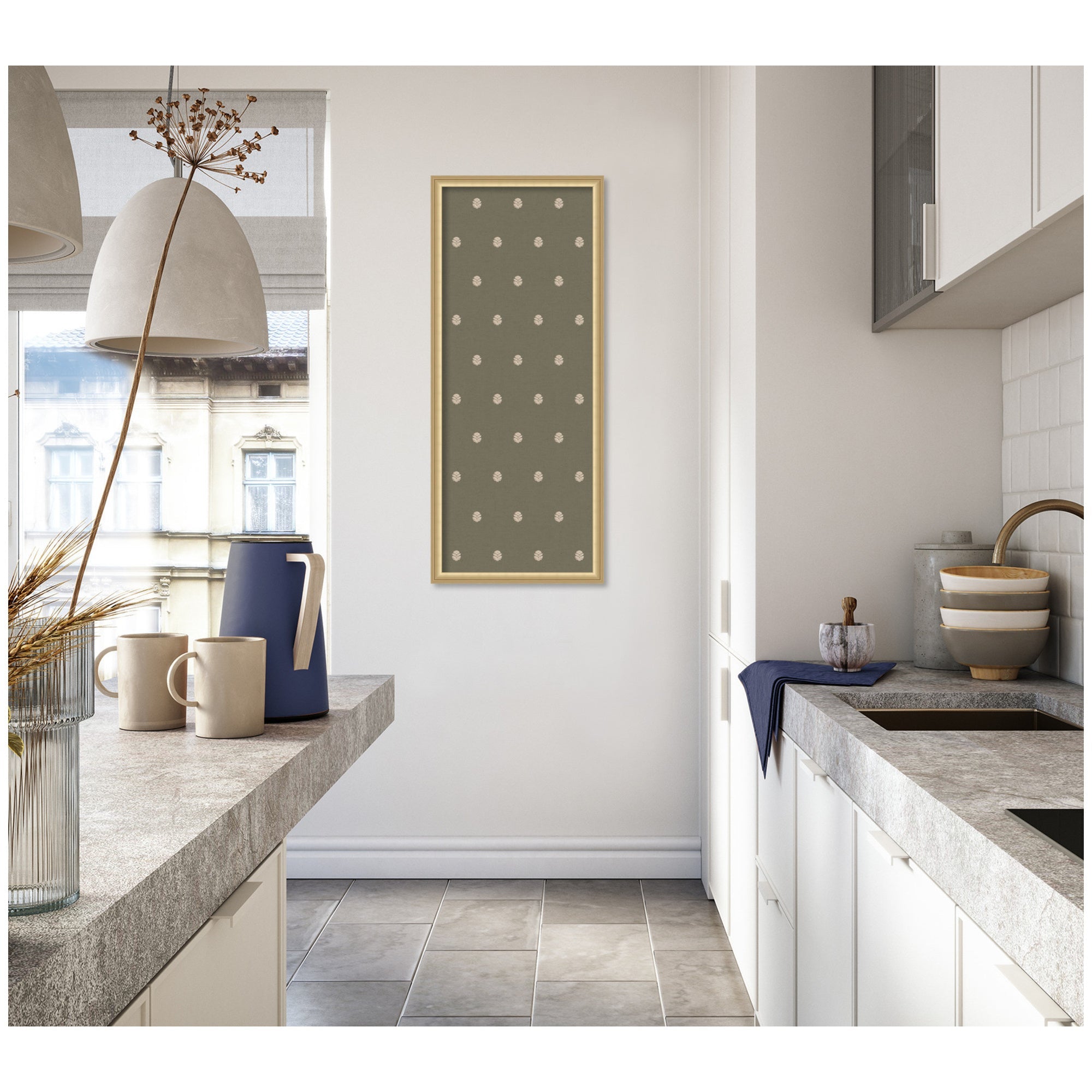 Pinboard Green Botanical Block Print