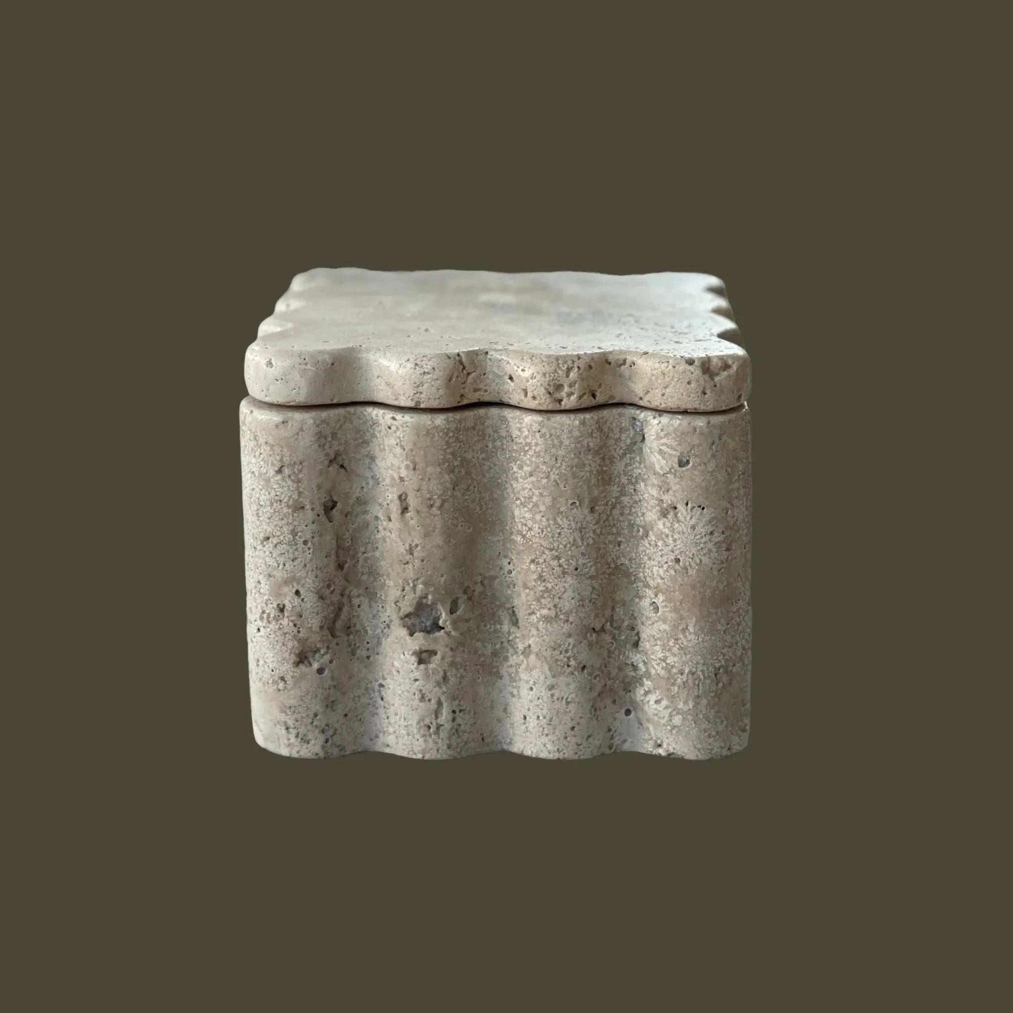 Box Counter Jar in Travertine - The Mayfair Hall