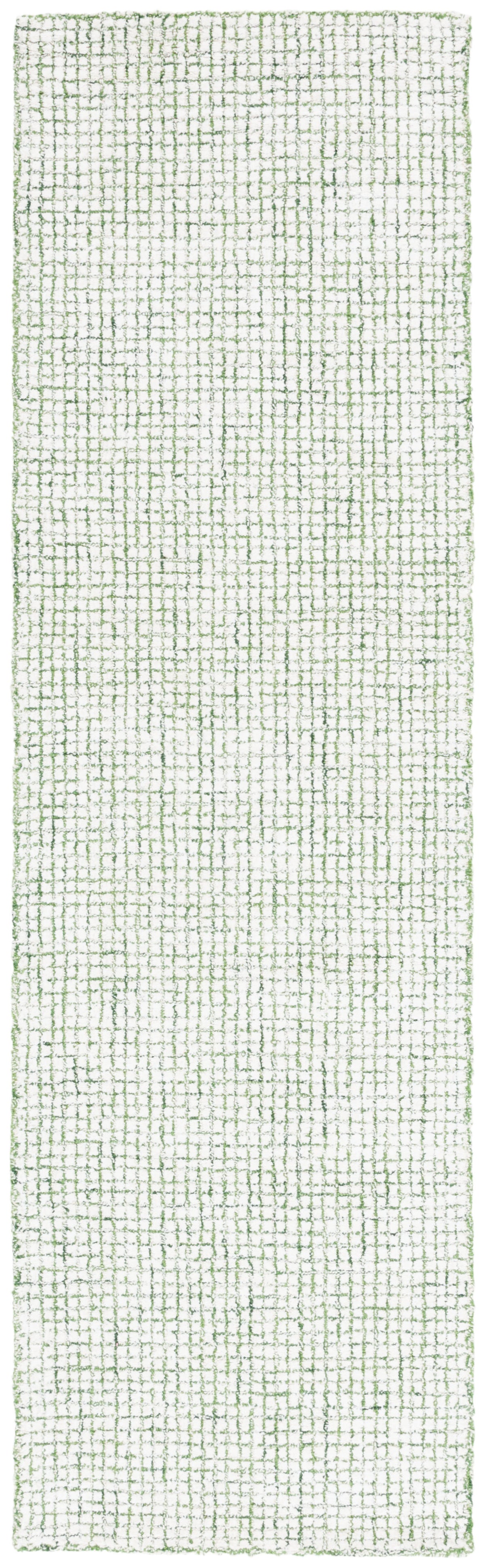 Abstract Modern Hand Tufted Area Rug in Ivory and Green