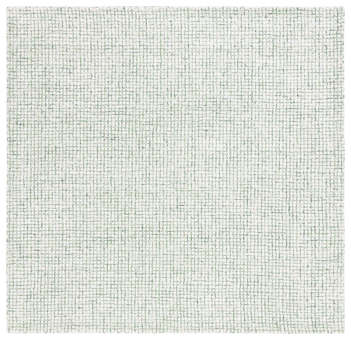 Abstract Modern Hand Tufted Area Rug in Ivory and Green