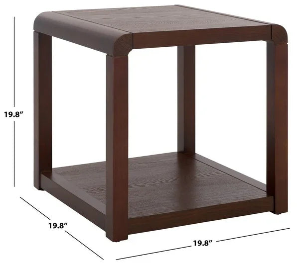 Omara Wood Accent Table in Walnut - The Mayfair Hall