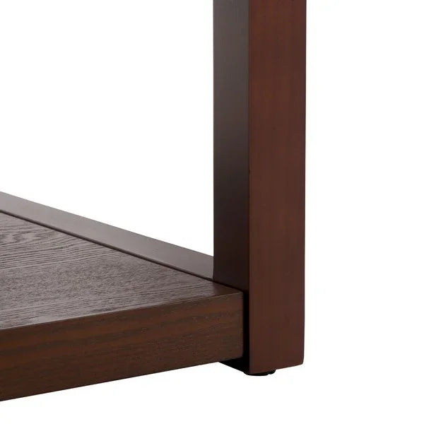 Omara Wood Accent Table in Walnut - The Mayfair Hall