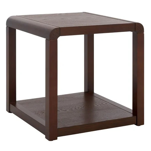 Omara Wood Accent Table in Walnut - The Mayfair Hall