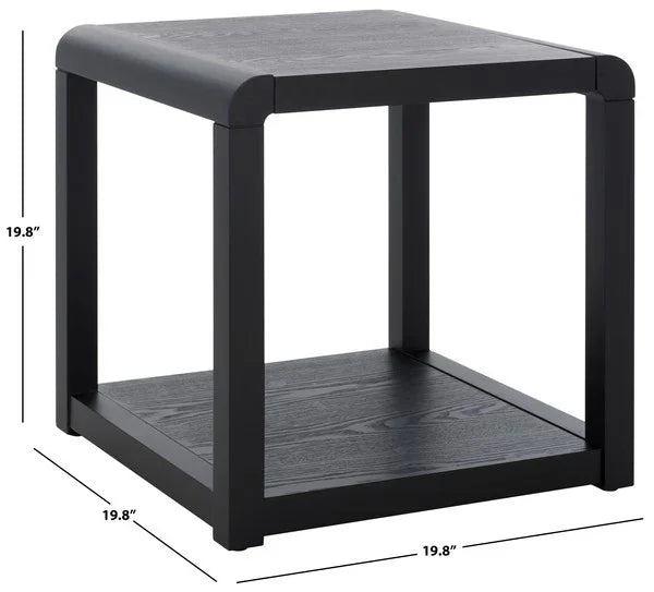 Omara Wood Accent Table in Black - The Mayfair Hall