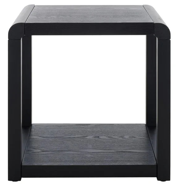 Omara Wood Accent Table in Black - The Mayfair Hall