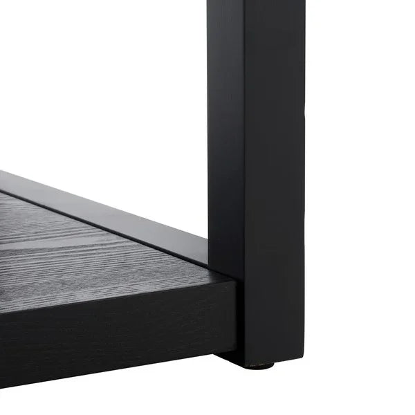 Omara Wood Accent Table in Black - The Mayfair Hall