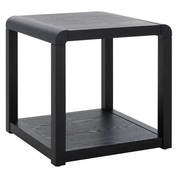 Omara Wood Accent Table in Black - The Mayfair Hall