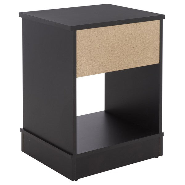 Shafa Accent Table in Black with Storage Drawer