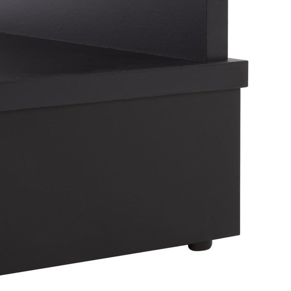 Shafa Accent Table in Black with Storage Drawer