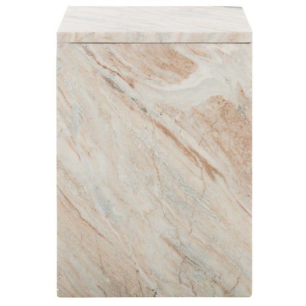 Udo Marble Accent Table in Brown and Gray