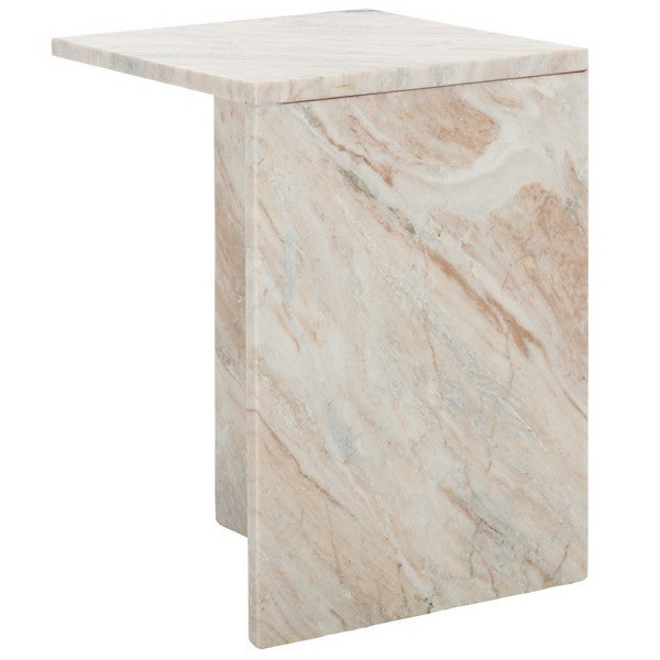 Udo Marble Accent Table in Brown and Gray