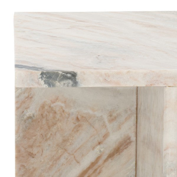Udo Marble Accent Table in Brown and Gray