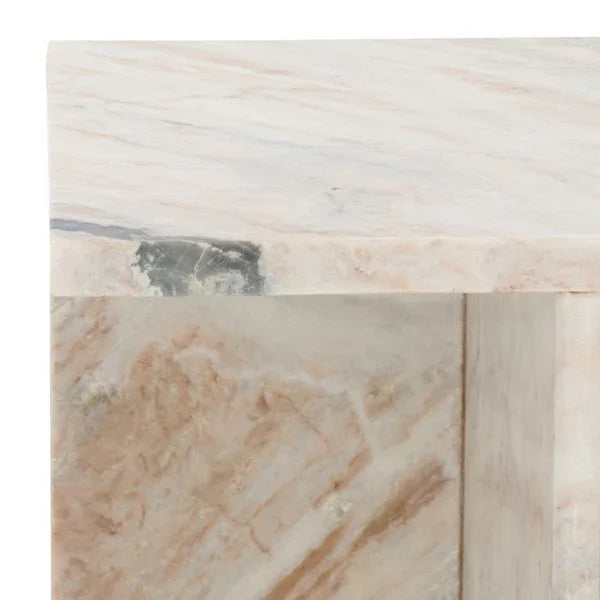 Udo Marble Accent Table in Brown and Gray - The Mayfair Hall