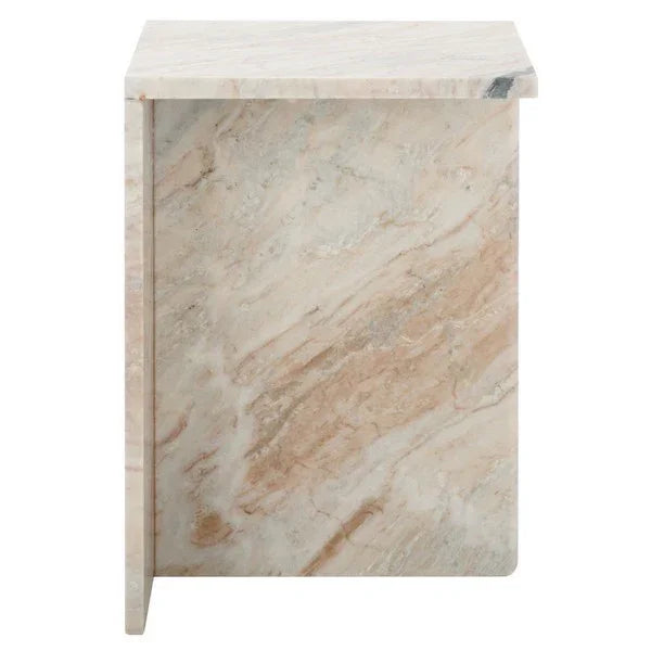 Udo Marble Accent Table in Brown and Gray - The Mayfair Hall
