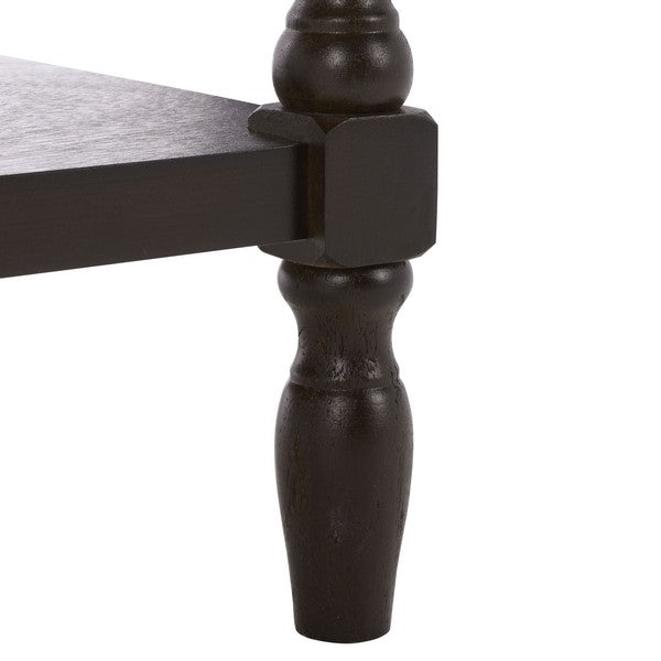 Athena Accent Table with 1 Drawer and Ball-turned Legs in Dark Chocolate