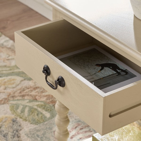 Athena Accent Table with 1 Drawer and Ball-turned Legs in Sand