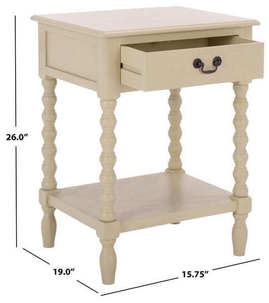 Athena Accent Table with 1 Drawer and Ball-turned Legs in Sand