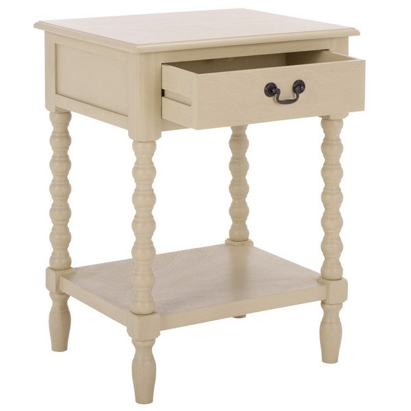 Athena Accent Table with 1 Drawer and Ball-turned Legs in Sand