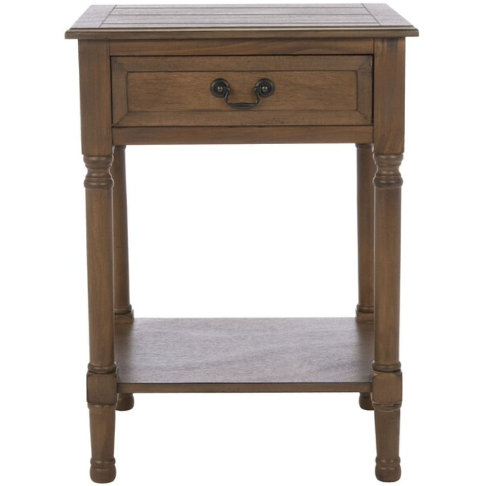 Whitney Accent Table in Brown with Storage Drawer