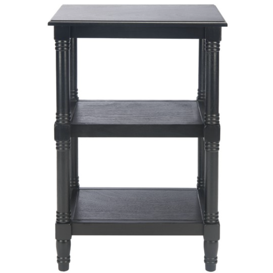 Cassie Accent Table in Black with 3 Shelves