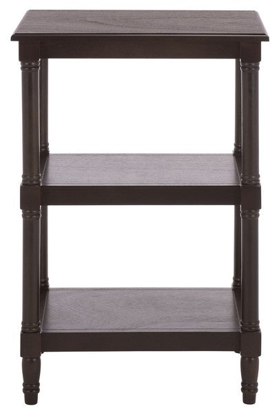 Cassie 3 Shelf Accent Table in Dark Chocolate