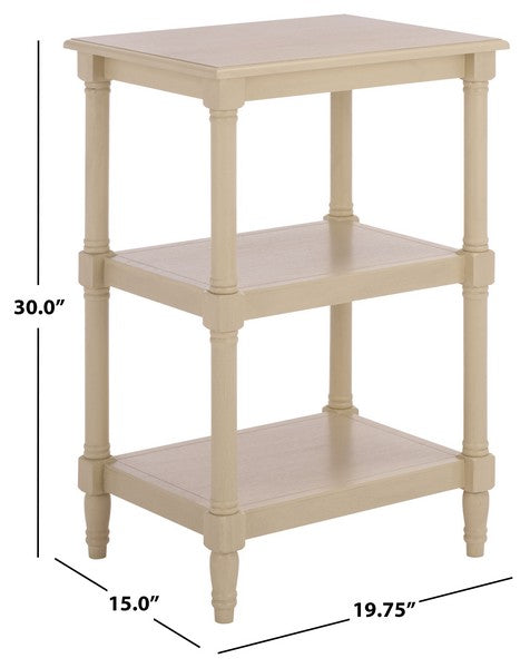 Cassie 3 Shelf Accent Table in Sand